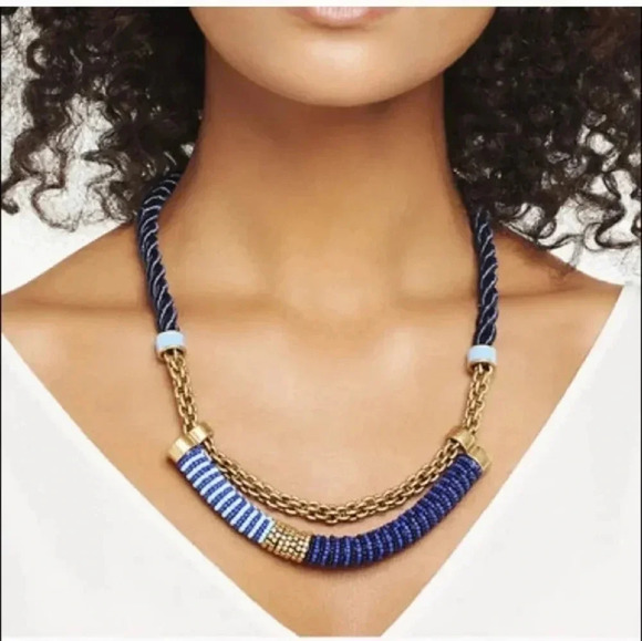 Stella & Dot Marine Nautical Chic Collar Statement Rope Necklace - Picture 1 of 7